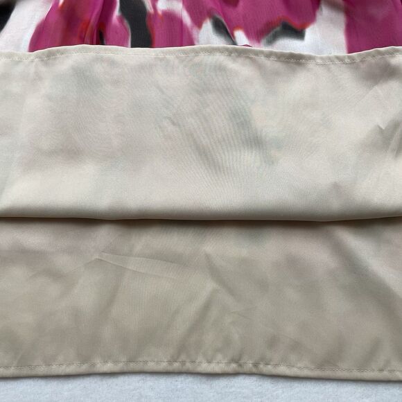 NWT Ann Taylor LOFT Ruffle V-Neck Fit Flare Mini Dress Brunch Floral Pink-10 - Picture 8 of 11